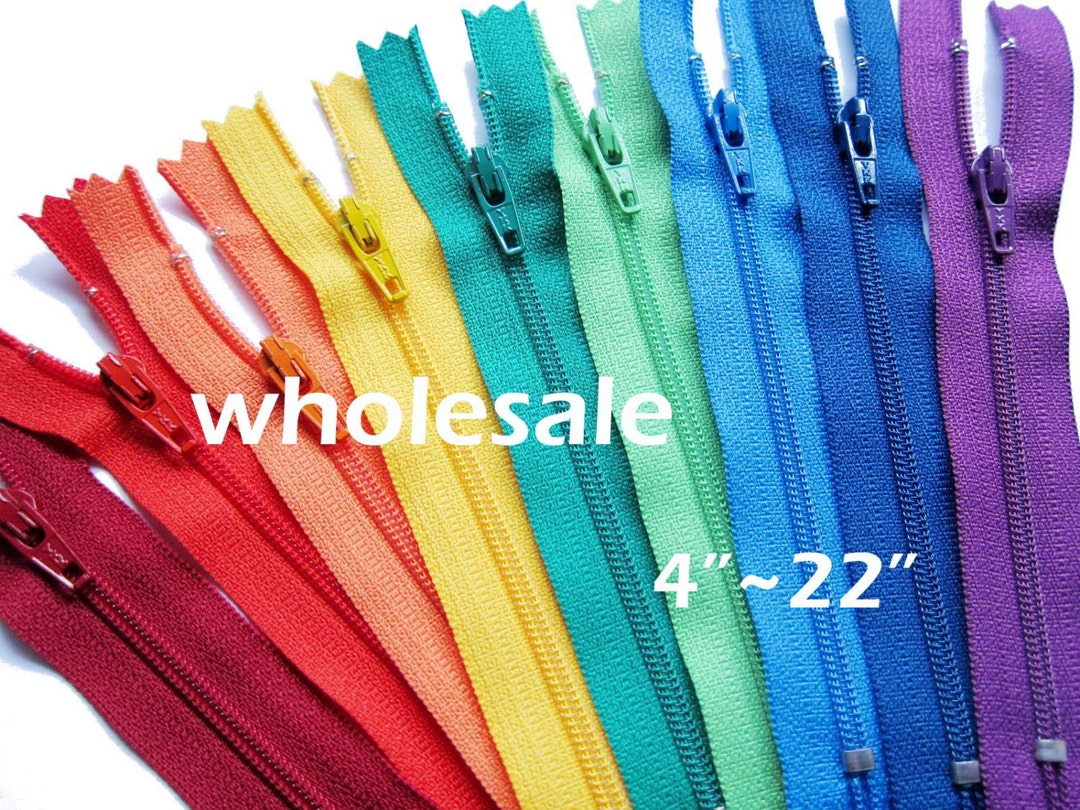 100 YKK Zippers Mix and Match From 54 Colors Wholesale Nylon Zippers