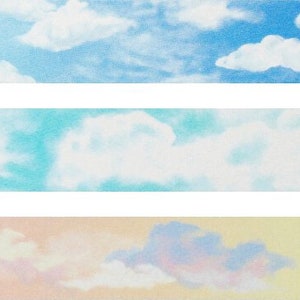 Blue Skies-afplaktape / washitape / decoratietape - 15 mm - papieren tape voor scrapbooking, journaling en kaarten maken