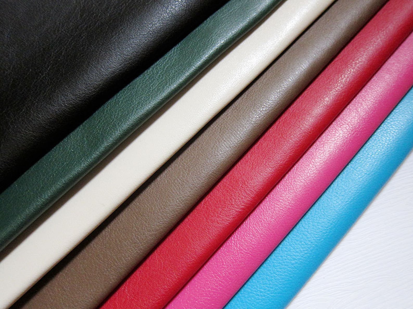 Faux Leather Fabric in Lambskin Pattern Bright Blue Half Etsy