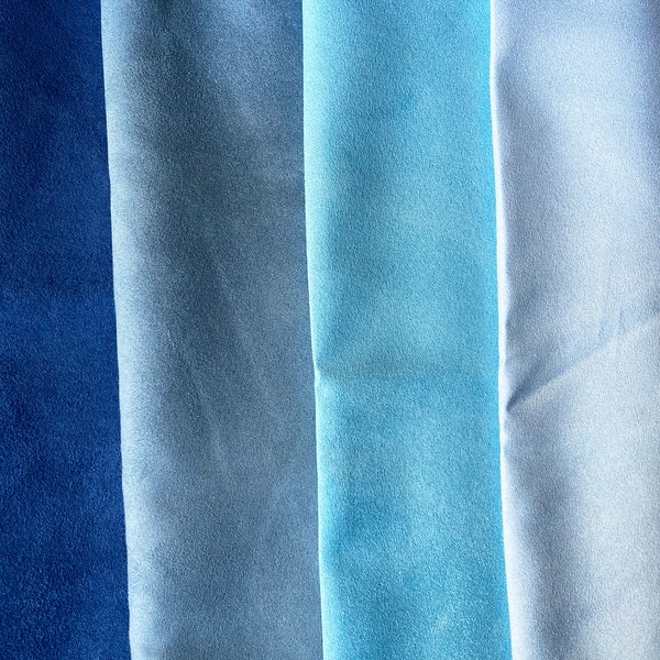 Tissu imitation daim nuances de bleu/tissu d'ameublement microsuède - Grand Fat Quarter - Suède végétalien