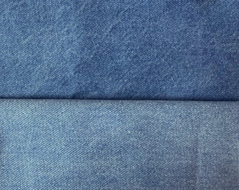 Denim Fabric Washed Denim in Denim Blue 21oz - Etsy