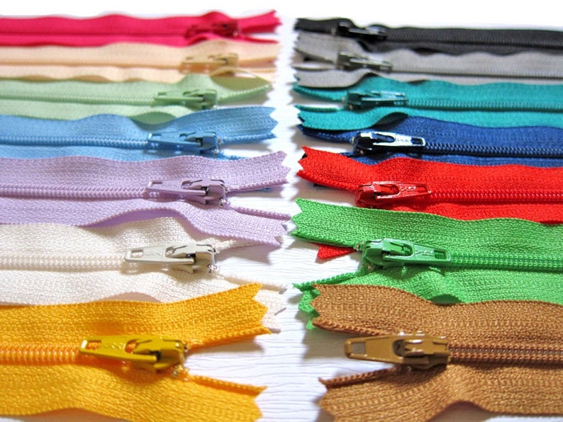 YKK Zippers in Assorted Colors Set of 14 Colors Zippers 4 Etsy