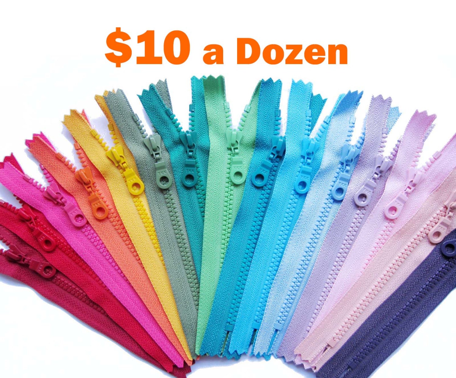 YKK Vislon Zipper for 12 zippers 4 to 8 Inch closedend Etsy