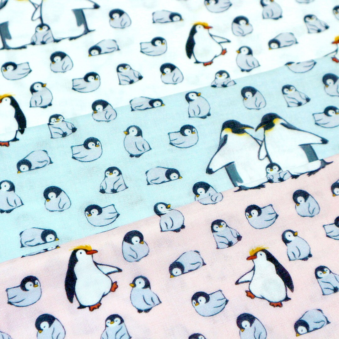 Double Gauze Fabric Japanese Cotton Penguins on Double Etsy