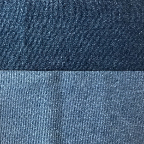 Denim Fabric, Washed Denim in Dark Blue, Light Blue 20oz for Upholstery and Home Decor