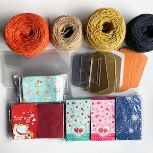 Pacchetto di forniture Destash - Piccole buste regalo in carta, scatole a cuscino, spago di canapa e lino, imballaggio fai da te