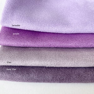 Purple and Lavender and Lilac Faux Suede Fabric / Microsuede Upholstery Fabric Large Fat Quarter Vegan Suede image 1