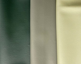 Tela de cuero vegano verde oliva oscuro para tapicería Cuero