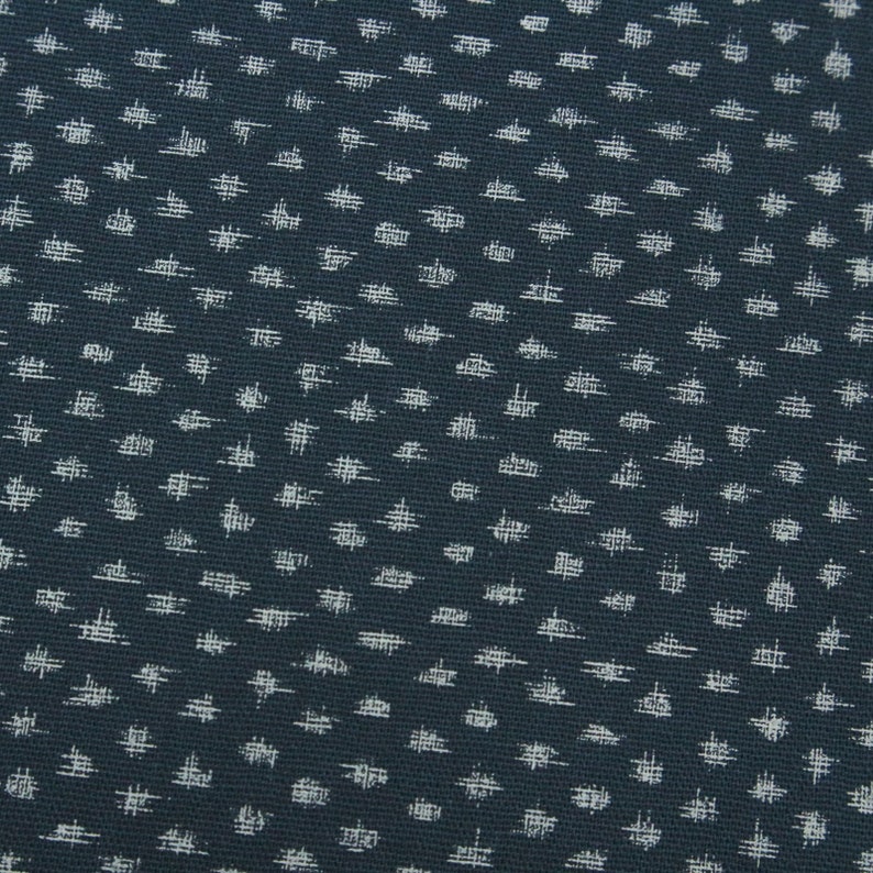 Traditional Japanese Prints on Indigo Japanese Cotton Fabric for Dressmaking, Quilting, Home Decor Weave Print