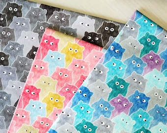 Jello Cats - Japanese Cotton Fabric for Sewing, Crafting, Dress, Apron, Bucket Hat, Pouch, Bag