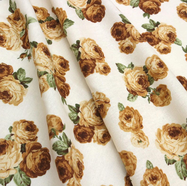 Victorian Roses Japanese Cotton Fabric for Sewing, Crafting