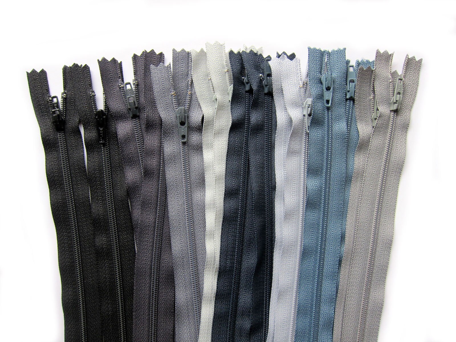 YKK Zippers in Assorted Blacks and Grays Set of 8 Colors YKK Etsy