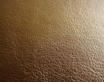 Vegan Leather Fabric For Upholstery - Faux Leather Fabric in Lambskin Pattern - Bronze - Large Fat Quarter  - Vegan Leather