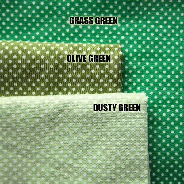 VENTE Tissu Coton Japonais - Petits Pois Vert Olive - Fat Quarter