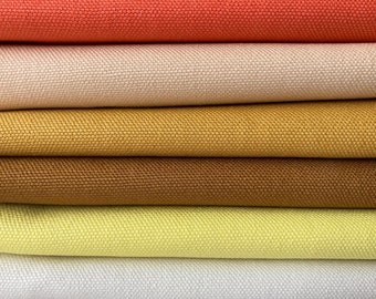 Cotton Canvas Fabric in Shades of Yellow, Japanese Duck Canvas 14oz,  Half Yard