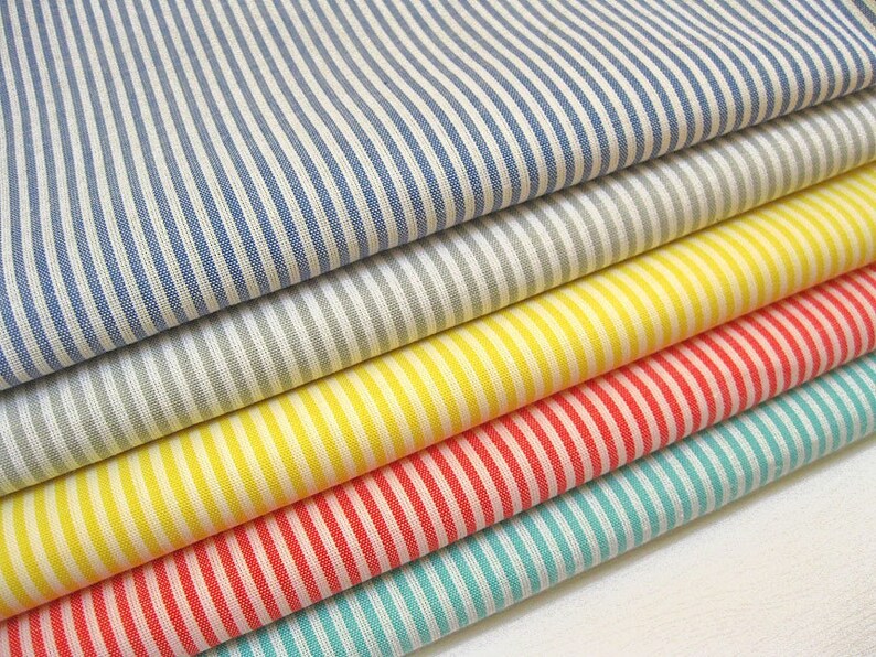 Cotton Fabric Japanese Fabric Pin Stripes in Red Half Yard