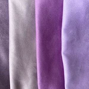 Tessuto scamosciato finto viola, lavanda e lilla/tessuto da tappezzeria in microsuede Grande Fat Quarter Pelle scamosciata vegana immagine 2