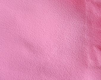 Baby Pink Vegan Leather Fabric For Upholstery - Faux Leather Fabric in Lambskin Pattern Matte Finish