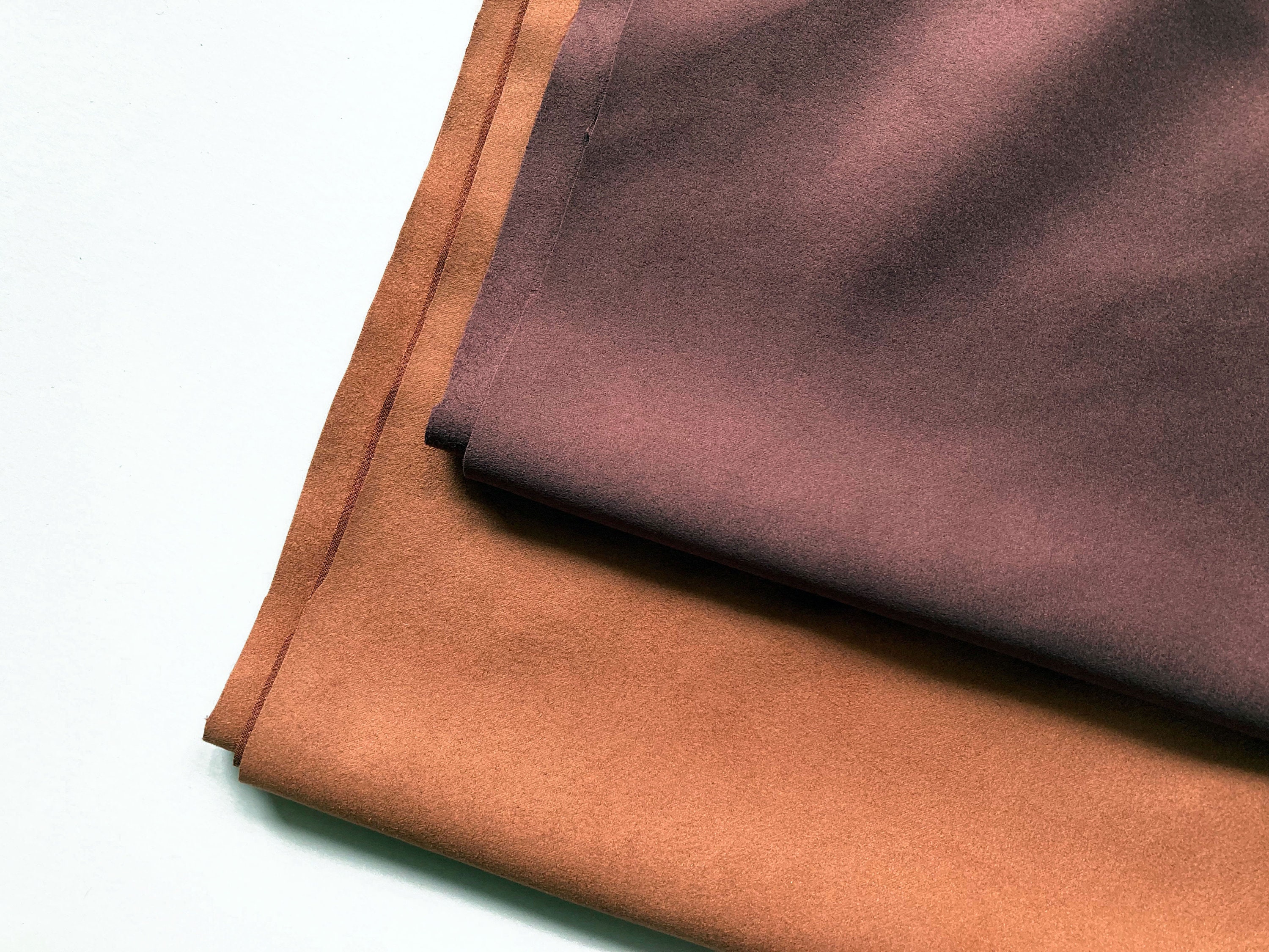 Dark Chocolate and Milk Chocolate Faux Suede Fabric / Microsuede