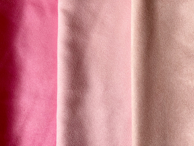 Baby Pink Faux Suede Fabric / Microsuede Upholstery Fabric Large Fat Quarter Vegan Suede zdjęcie 1