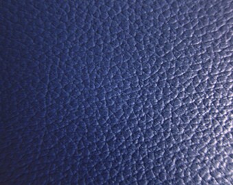 Vegan Leather Fabric For Upholstery - Faux Leather Fabric in Cow Leather Pattern - Dark Blue Faux Leather Fabric  - Half Yard