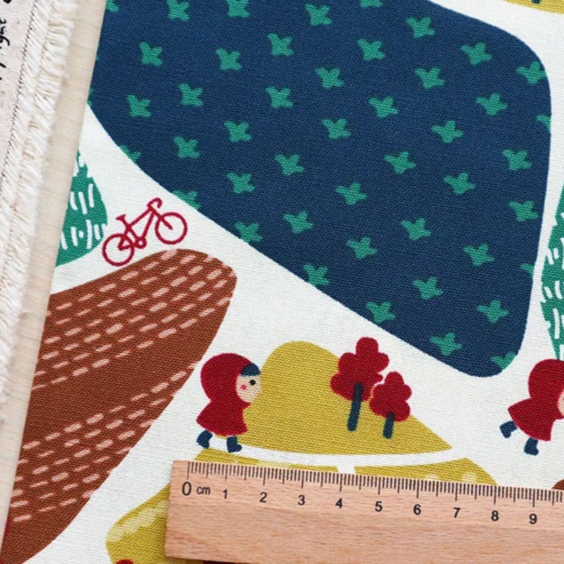 Rotkäppchen Stadt Karte Japanischer Baumwolldruck Stoff - Etsy.de