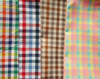 Japanese Fabric, Plaid Fabric, Lightweight Cotton for Dressmaking, Sewing, Crafting