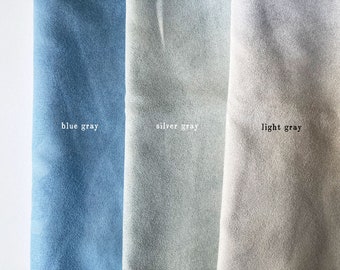 Shades of Gray Faux Suede Fabric / Microsuede Upholstery Fabric - Large Fat Quarter - Vegan Suede