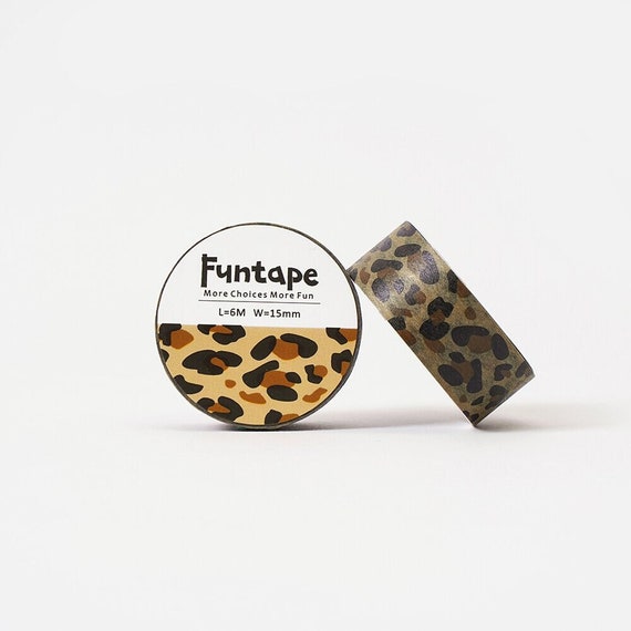 Masking Tape / Washi Tape / Deco Tape 15mm Leopard Animal Print Paper Tape  for Scrapbooking, Journaling and Card Making 