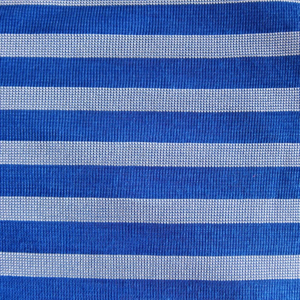 Knit Fabric - Cotton Jersey in Blue Stripes - Half Yard