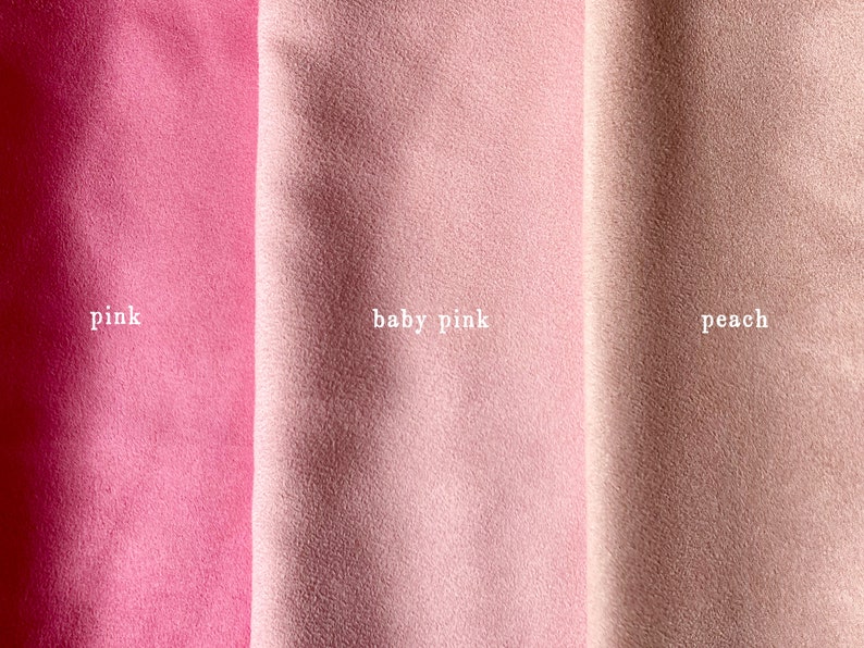 Baby Pink Faux Suede Fabric / Microsuede Upholstery Fabric Large Fat Quarter Vegan Suede zdjęcie 5