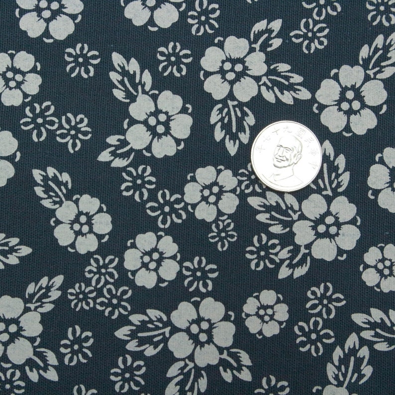 Traditional Japanese Prints on Indigo Japanese Cotton Fabric for Dressmaking, Quilting, Home Decor Flower Print