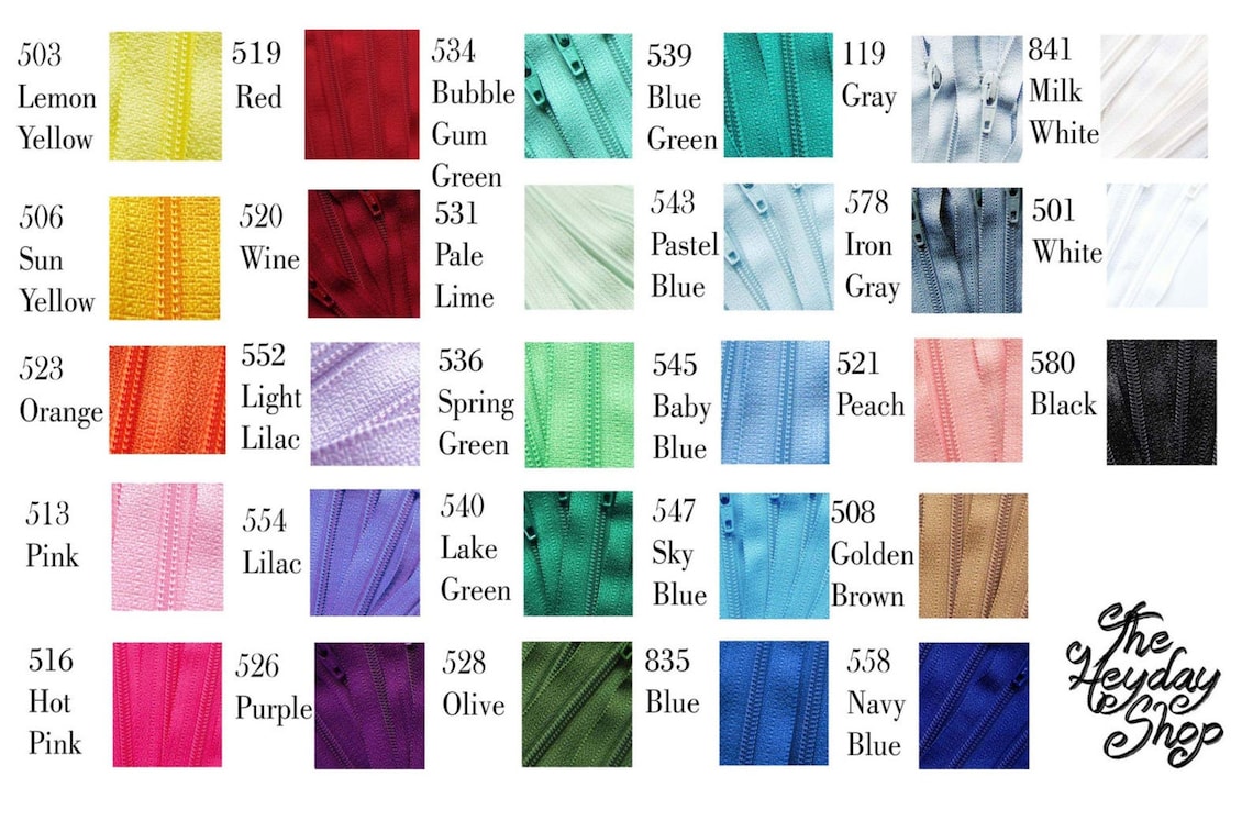 ykk-zippers-for-12-choose-your-colors-zippers-mix-match-etsy