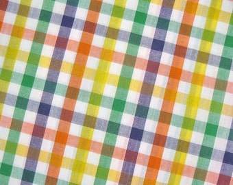 Rainbow Plaid Gingham Fabric - Japanese Cotton for Sewing, Quilting, Dressmaking
