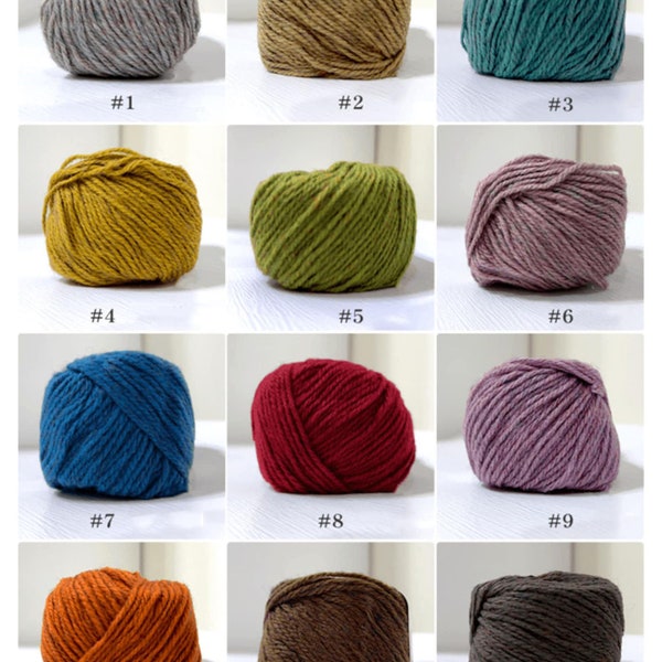 30% Wool Acrylic Yarn - 30g skein in 12 Colors - Knitting and Crocheting Yarn Made in Taiwan