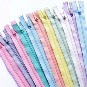 YKK Zippers in Assorted Pastel Colors Set of 18 Nylon Zips for Sewing and Crafting zdjęcie 2