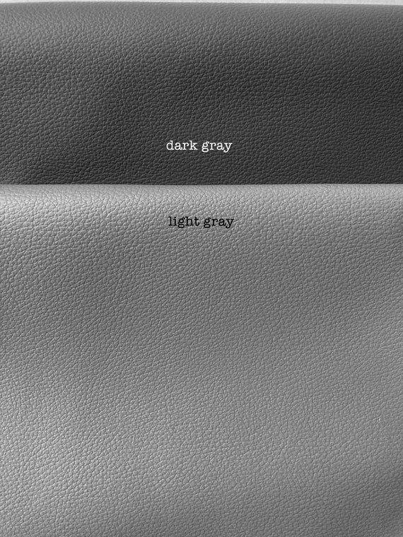 Gray Vegan Leather Fabric for Upholstery Faux Leather Fabric in Cow Leather  Pattern Matte Finish 