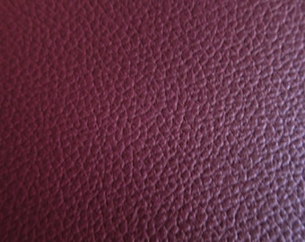 Maroon Vegan Leather Fabric For Upholstery - Faux Leather Fabric in Cow Leather Pattern Matte Finish