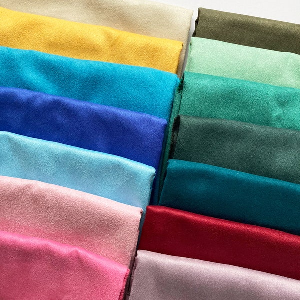 Vegan Suede Fabric - Choose From 68 Colors - Faux Suede Fabric / Microsuede Upholstery Fabric - Large Fat Quarter