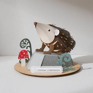Kit di scultura in carta fai da te in miniatura - Riccio dell'Amur - Kit di assemblaggio senza colla