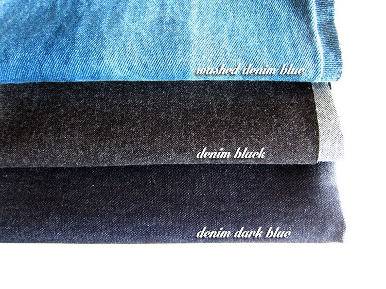 Large Fat Quarter Classic Denim Fabric in Black Denim Fabric Available in Larger Yardage