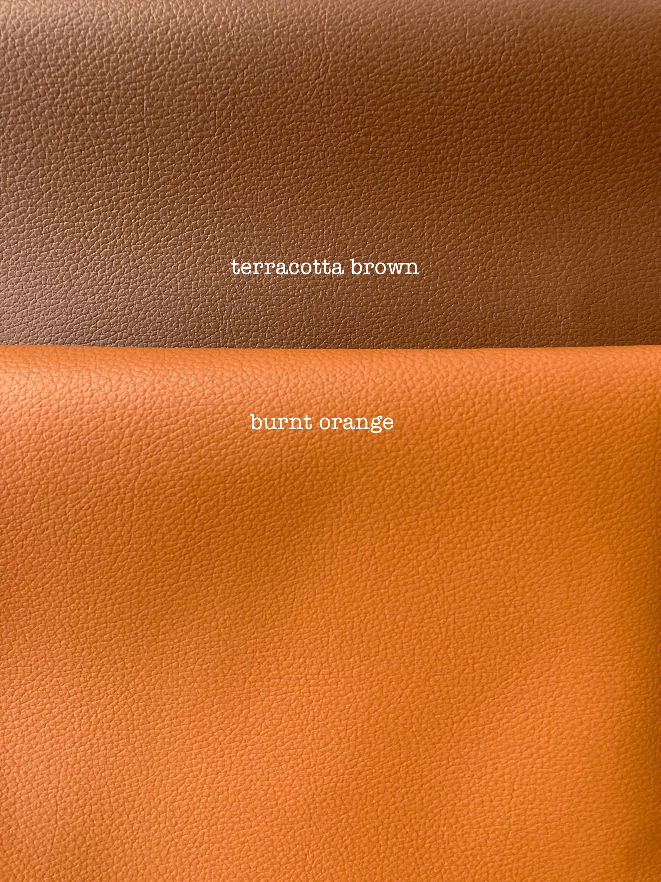 Burnt Orange Vegan Leather Fabric for Upholstery Faux Leather Fabric in Cow  Skin Pattern Matte Finish 
