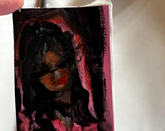 Mały oryginalny obraz (nie wydruk) „Nowa Fala Francuska”