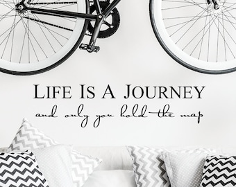 Life is a Journey and only you hold the map vinyl lettering decal sticker  sayings quote