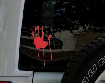 Bloody Handprint Sticker Decal Halloween Wall Decal sticker vinyl lettering bones decals halloween decor pumpkin sticker