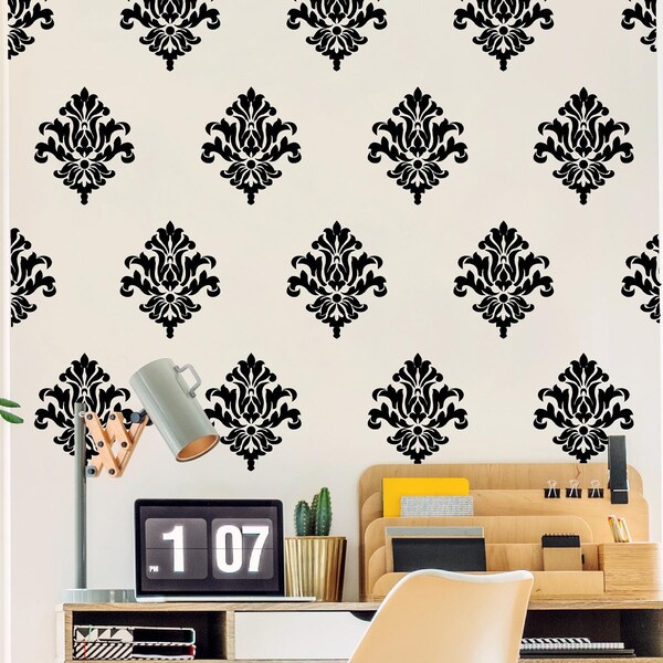 Damask Wall Decals Etsy