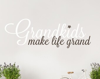 Grandkids Make Life Grand Customizable Wall Decal Vinyl Lettering Decals Sticker Words