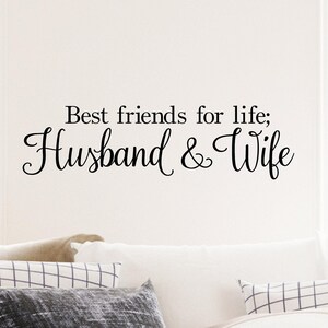 Best Friends For Life; Husband & Wife Vinyl Lettering Wedding Decal Home Decor Sticker bild 1