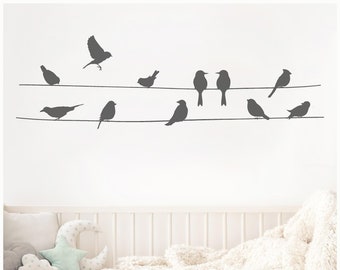 Birds On A Wire Vinyl Wall Decal Home Decor Sticker