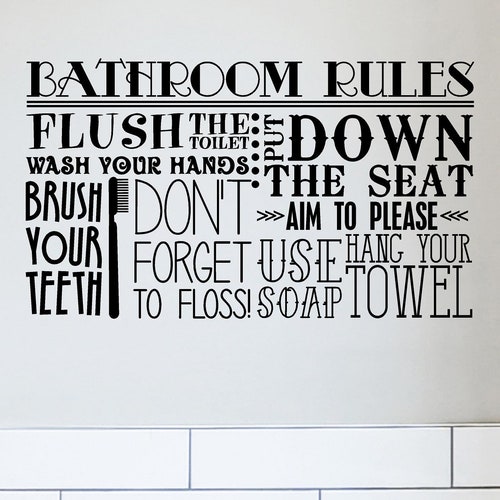 Bathroom Wall Decal Sticker Etsy
